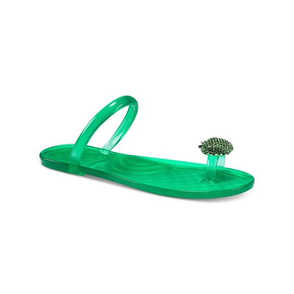 INC Shoes - INC Womens Green Jelly Toe Ring Pineapple Loren Round Toe Slip On Sandals 5 M